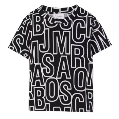 Marc Jacobs Little  Short Sleeve Cotton T-shirt In Black