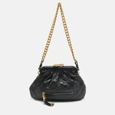 Pre-owned Marc Jacobs Little Stam Black Quilted Leather Shoulder Bag
