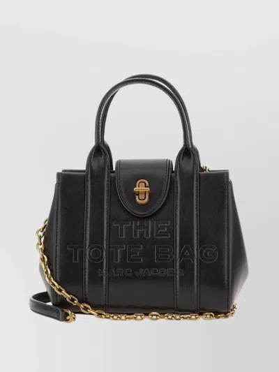 Marc Jacobs Lock Crossbody Chain Handle In Black