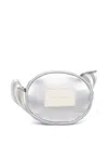 Marc Jacobs Logo-patch Metallic Crossbody Bag In Silver