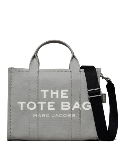 Marc Jacobs Logo Canvas Medium Bag In Grey