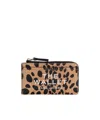 Marc Jacobs The Top Zip Multi Cheetah Printed Leather Wallet In Black