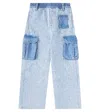 Marc Jacobs Logo Cargo Jeans In Denim Blue