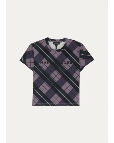Marc Jacobs Logo Checked Cotton T-shirt In Multi