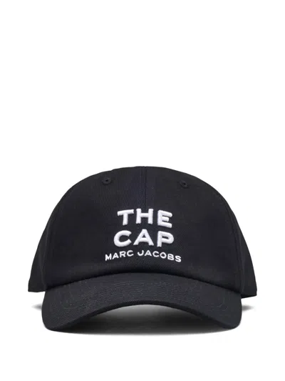 Marc Jacobs Logo Cotton Baseball Cap In Black