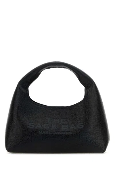 Marc Jacobs Logo Debossed Mini Top Handle Bag In Black