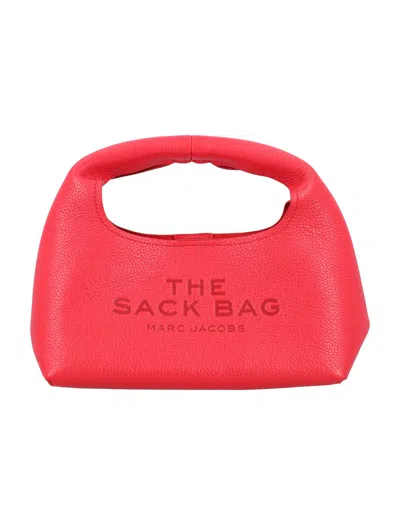 Marc Jacobs Logo Debossed Mini Top Handle Bag In True Red