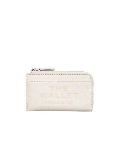 Marc Jacobs Logo Debossed Zip-up Wallet In White