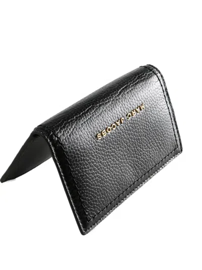 Marc Jacobs Logo-detail Leather Card Holder In Black