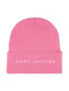 Marc Jacobs Logo-detail Ribbed-knit Beanie In Pink
