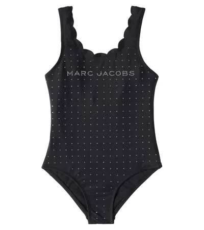 Marc Jacobs Kids' Logo Embellished Swimsuit In Black