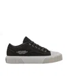 Marc Jacobs Logo-embossed Canvas Sneakers In Black