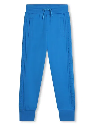 Marc Jacobs Kids' Logo-embossed Cotton Track Pants In Blue
