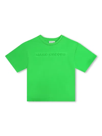 Marc Jacobs Kids' Logo-embossed Crew-neck T-shirt In Green