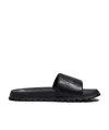 Marc Jacobs Logo-embossed Leather Slides In Black