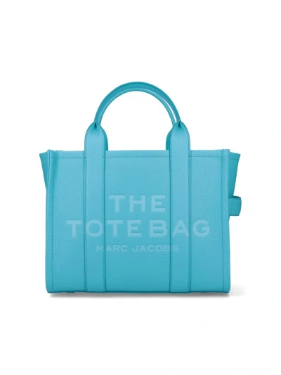 Marc Jacobs Logo Embossed Medium Tote Bag In Light Blue