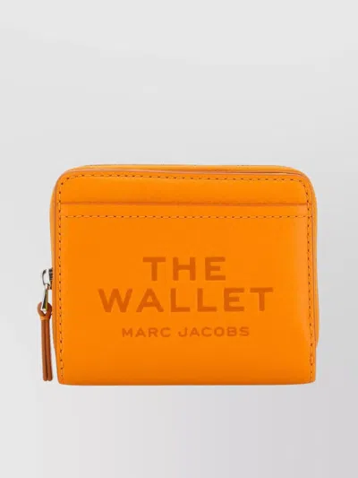 Marc Jacobs Logo Embossed Zip-around Leather Wallet In Orange