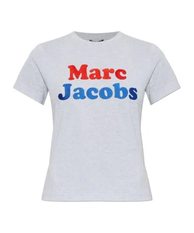 Marc Jacobs Logo Embroidered Crewneck T-shirt In Gray