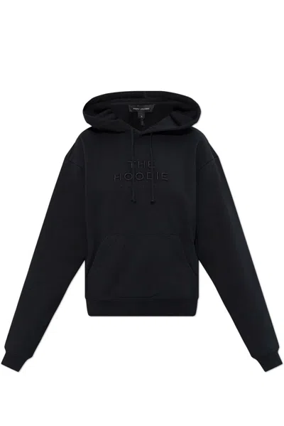 Marc Jacobs The Hoodie Logo Cotton Sweatshirt In Black