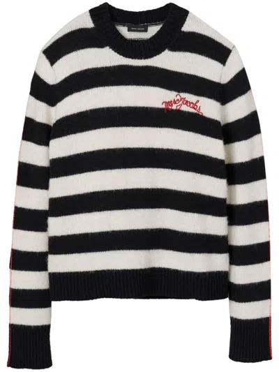 MARC JACOBS LOGO-EMBROIDERED STRIPED JUMPER