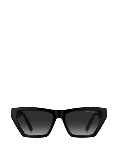 Marc Jacobs Logo Geometric Sunglasses In Black