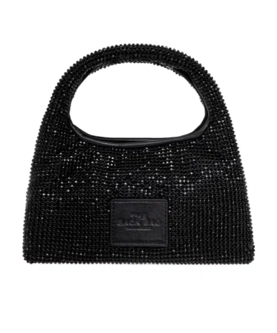 Marc Jacobs The Mini Sack Top Handle Bag W/crystals In Black