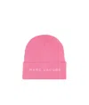 Marc Jacobs Logo-detail Ribbed-knit Beanie In Pink