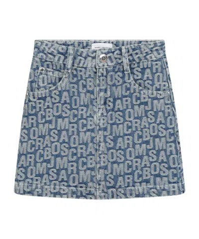 Marc Jacobs Kids' Logo-jacquard Denim Skirt