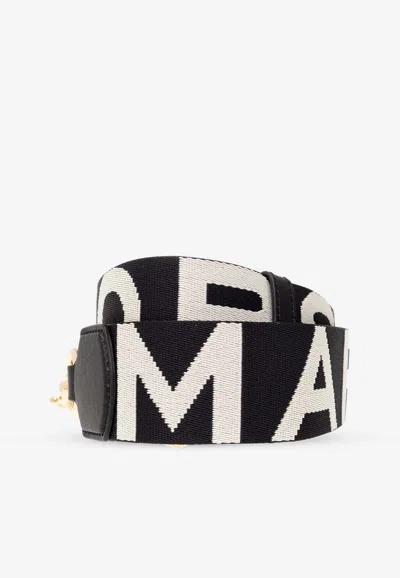 Marc Jacobs Logo Jacquard Webbing Strap In Black