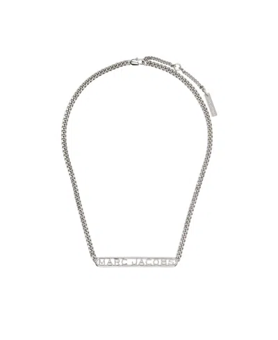 Marc Jacobs Logo Monogram Chain Necklace In Gray