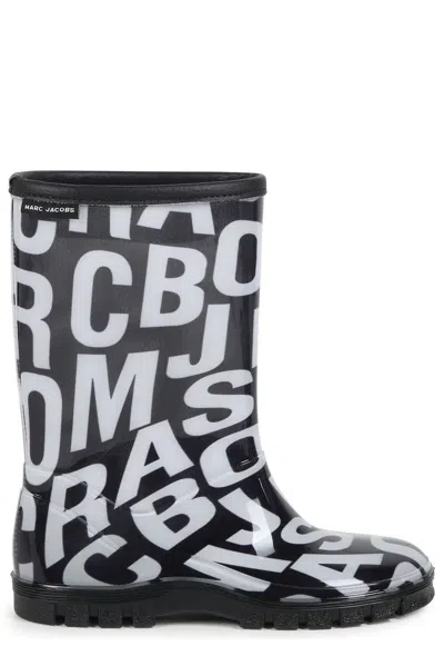Marc Jacobs Kids' Logo Monogrammed Rain Boots In Nero