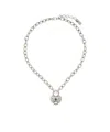 Marc Jacobs Logo Necklace In Silver