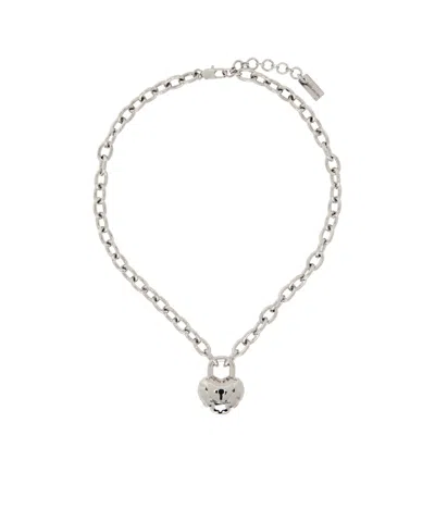 Marc Jacobs Logo Necklace In Silver