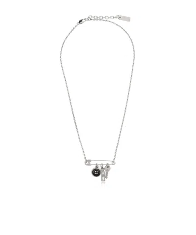 Marc Jacobs Logo Necklace In White
