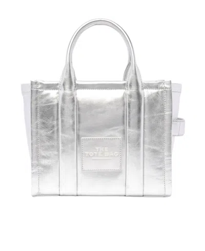 Marc Jacobs Logo-patch Leather Tote Bag In White
