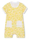 Marc Jacobs Logo-patterned Jersey Romper In Yellow