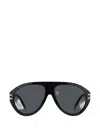 Marc Jacobs Logo-patterned Pilot-frame Sunglasses In Black