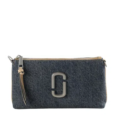 Marc Jacobs Logo Plaque Denim Shoulder Bag In Black