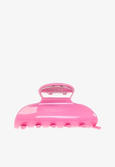 Marc Jacobs Logo Plaque Hair Claw In Pink