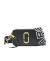 Marc Jacobs Compact Textured Leather Bag With Gold-tone Logo In Black