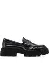 Marc Jacobs Logo-plaque Platform Loafers In Black