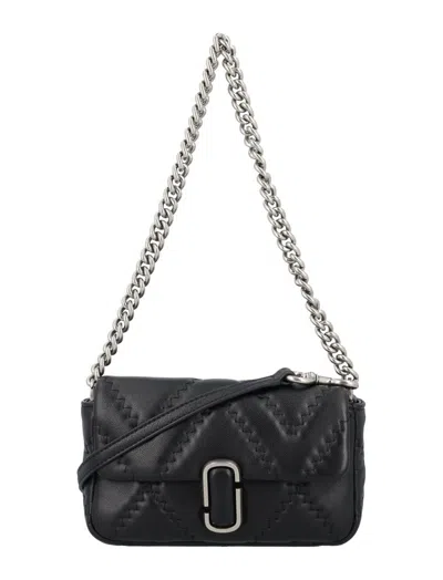 Marc Jacobs Logo Plaque Quilted Shoulder Bag In Black