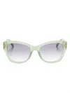 Marc Jacobs Logo-plaque Square-frame Sunglasses In Green