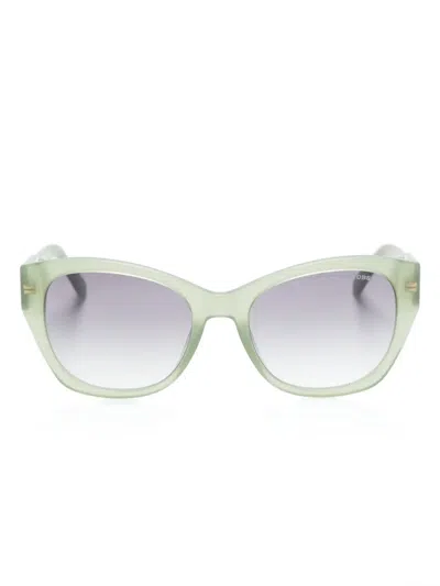 Marc Jacobs Logo-plaque Square-frame Sunglasses In Green