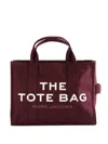 Marc Jacobs The Small Tote Bordeaux Handbag With Logo Lettering On The Front In Cotton Woman In Red