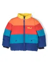 Marc Jacobs Logo-print Colour-block Padded Jacket In Red
