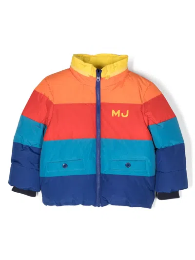Marc Jacobs Kids' Logo-print Colour-block Padded Jacket In Red