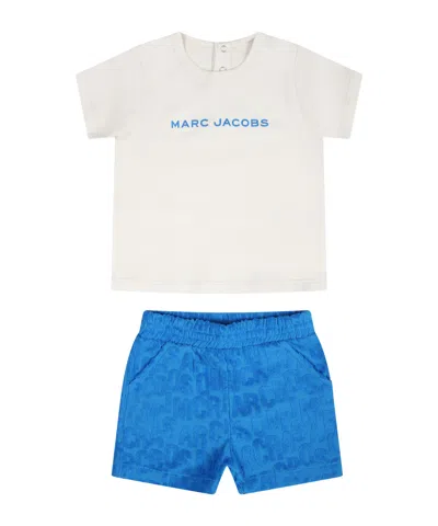 Marc Jacobs Logo-print Cotton-blend Shorts Set In White