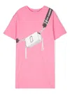 Marc Jacobs Pink Dress For Girl With Bag Print In Pink