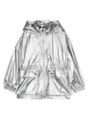 Marc Jacobs Logo-print Hooded Jacket In Silver
